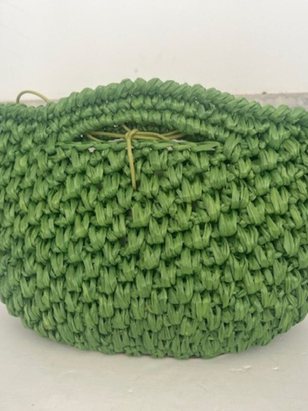 Pancani Firenze green woven raffia purse
